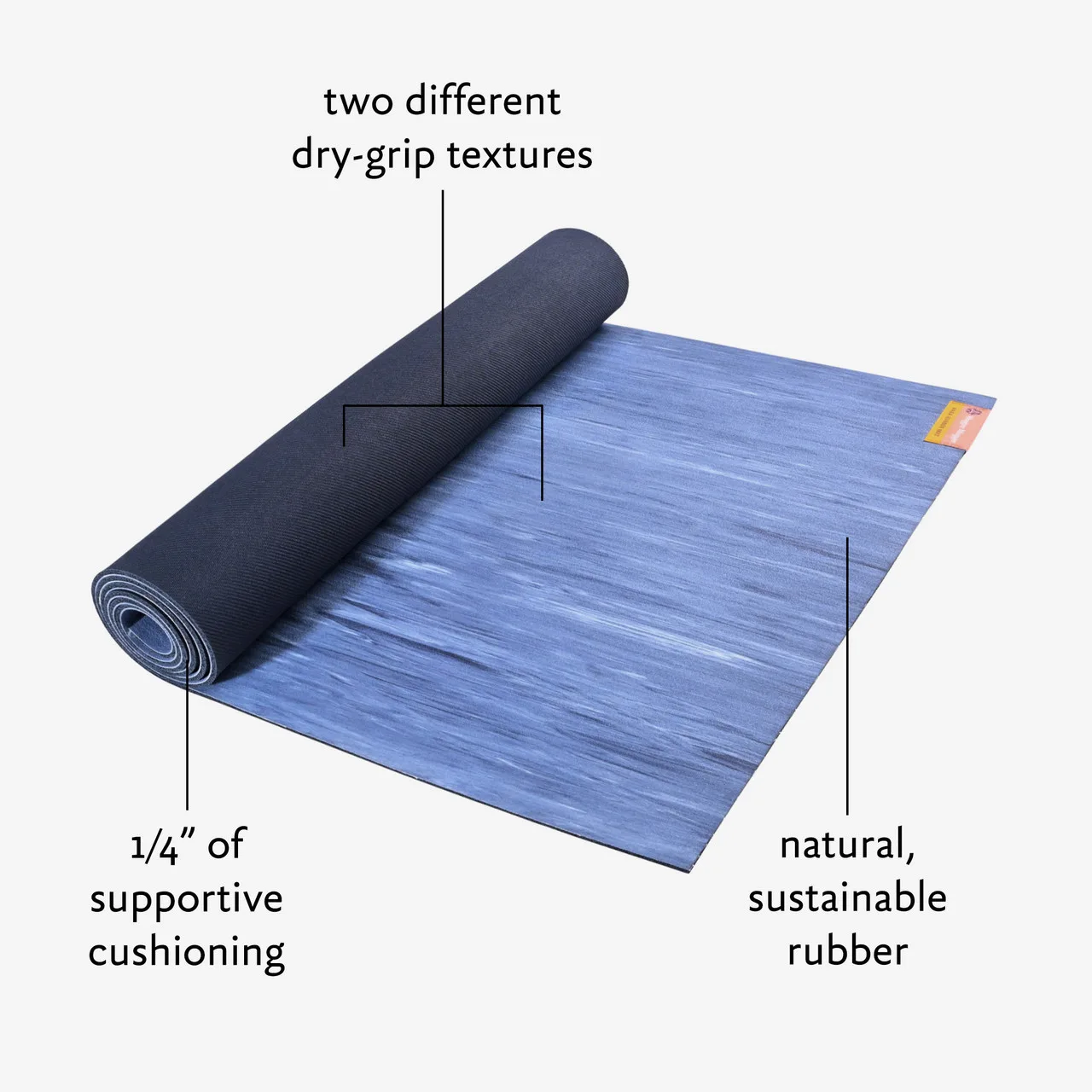 Yoga Mat with Strap, 1/3 Inch Extra Thick Yoga Mat Double-sided