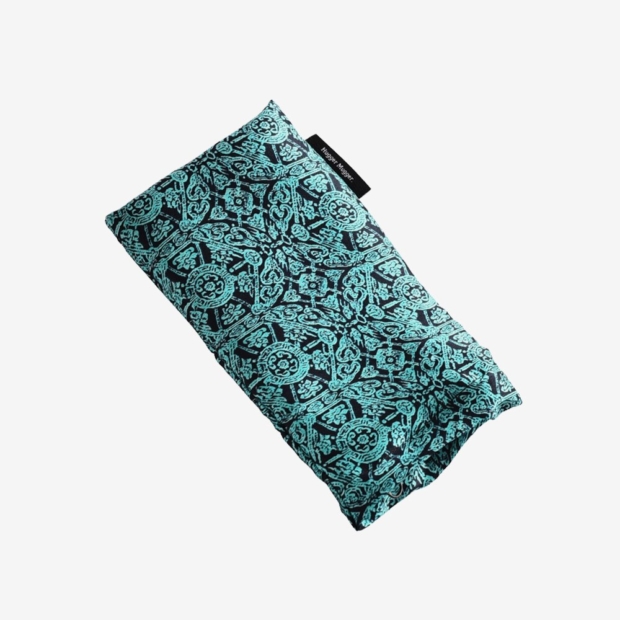 Blue Flower Printed Cotton Boho Yoga Mat Bag 