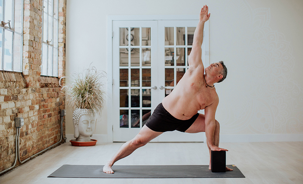 side angle pose with block